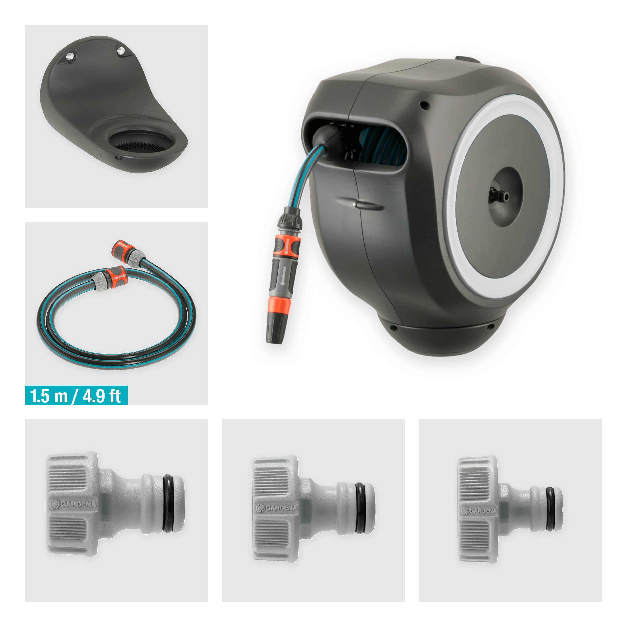 Amazon.com : Gardena Rollup S Wall Hose Box 15 m, Turquoise